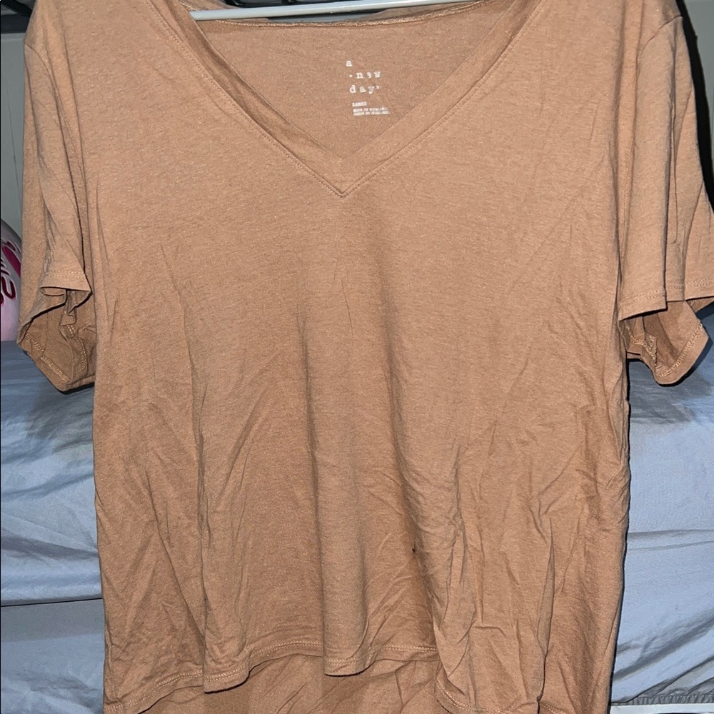 A New Day Women's Short Sleeve Tan Tee